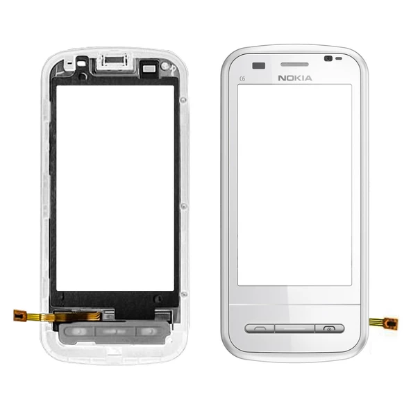 Nokia C6 (C6-00) Dokunmatik Ön Panel Çıtalı Orj - Beyaz ürün görseli 1