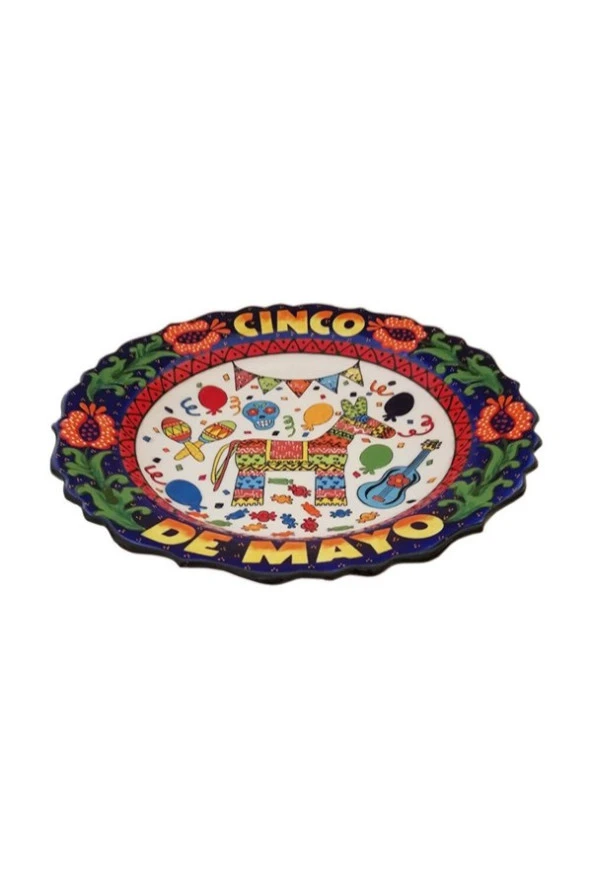 Seramik Tabak Cinco De Mayo 30 cm No.2 - Resim 3