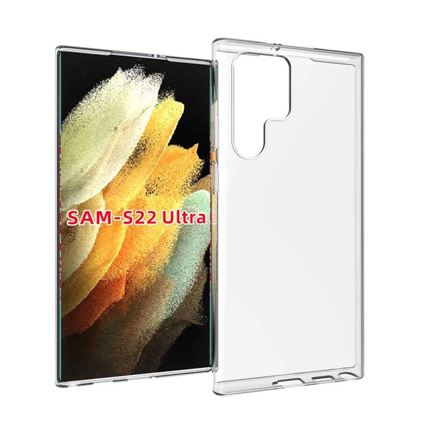 Gpack Samsung Galaxy S22 Ultra Kılıf Süper Silikon Renksiz Korumalı  Full Ekran Koruyucu ürün görseli 1