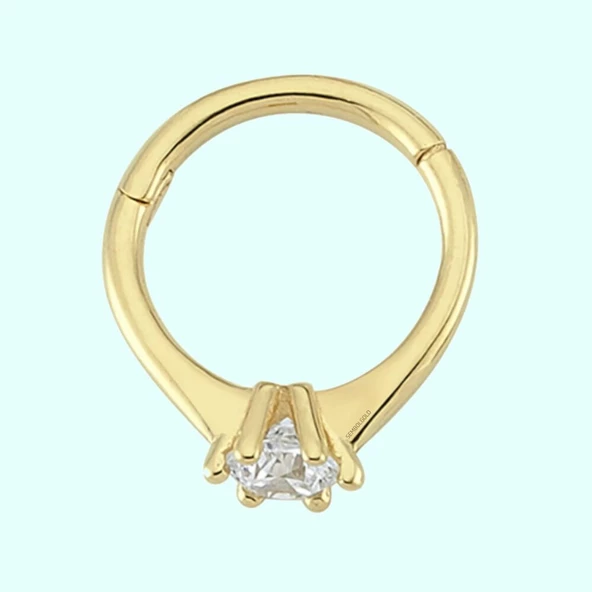 Altın Halka Piercing Tektaş 14 Ayar ürün görseli 1