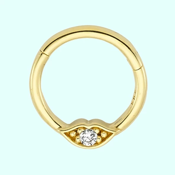 Altın Halka Piercing Tektaş Dudak 14 Ayar ürün görseli 1