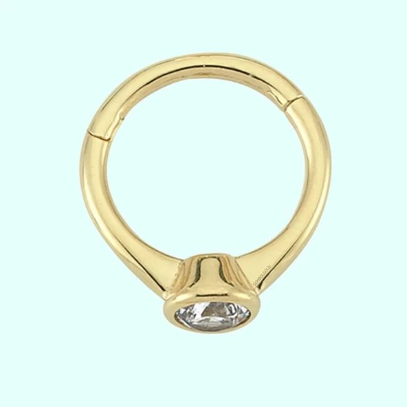 Altın Halka Piercing Tektaş 14 Ayar ürün görseli 1