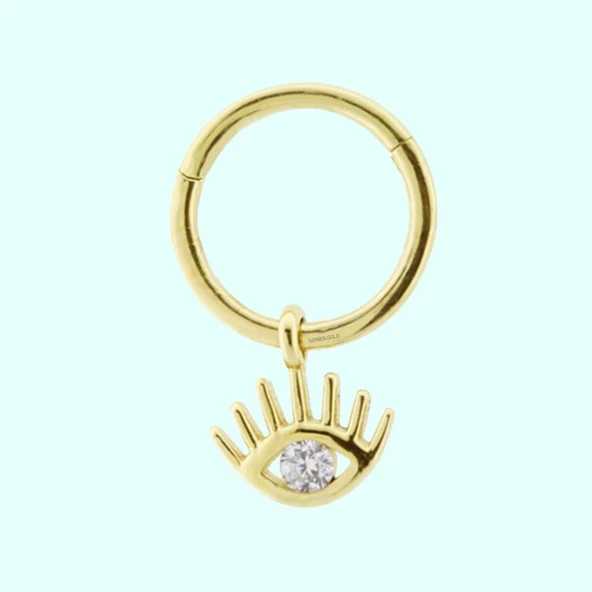 Altın Halka Piercing Göz 14 Ayar ürün görseli 1