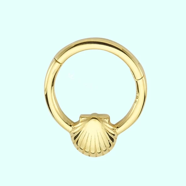 Altın Halka Piercing İstiridye 14 Ayar ürün görseli 1