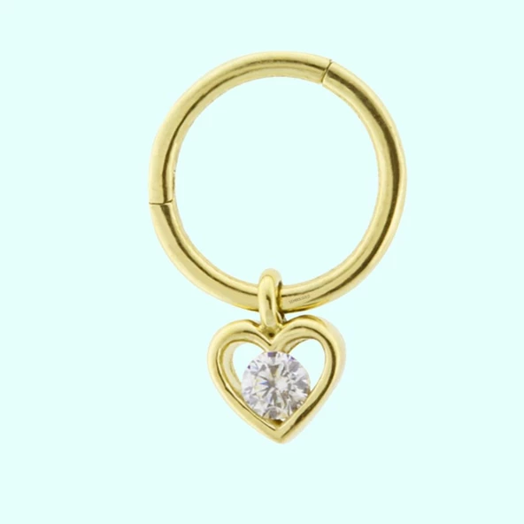 Altın Halka Piercing Kalp 14 Ayar ürün görseli 1