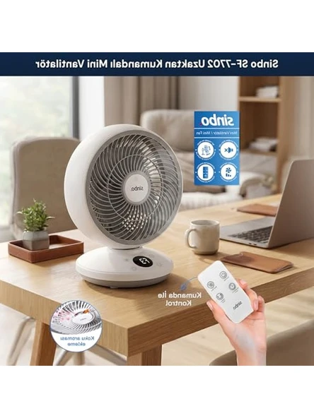 Sessiz Masaüstü Vantilatör, Kumandalı ve Otomatik Salınımlı Tasarımı ile Kullanışlı