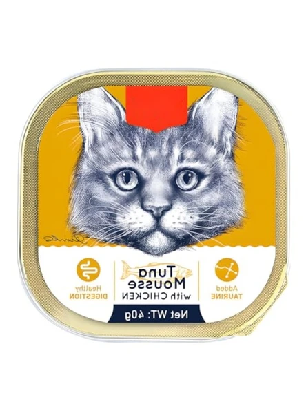 Ton Balıklı ve Tavuklu Yaş Kedi Maması, Mousse Kıvamında
