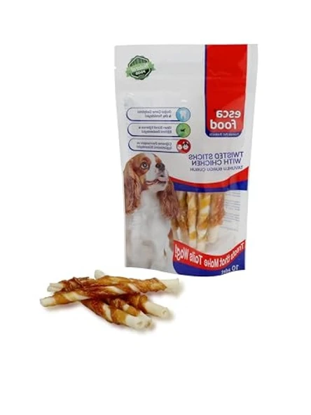 Tavuklu Burgu Kemik - 12 cm, 10'lu Paket
