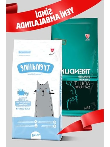 15 Kg Kısırlaştırılmış Tavuklu Yetişkin Kedi Maması, 27/10