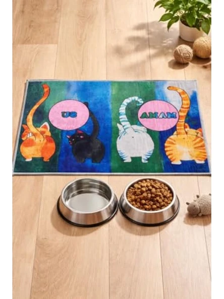 Çok Amaçlı Renkli Kedi Mama ve Su Altlığı