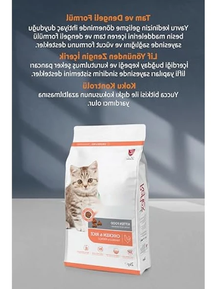 Tavuklu ve Pirinçli Yavru Kedi Maması 2 Kg