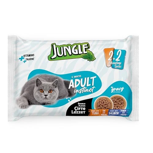 4 x 100 Gr Çift Lezzet Pouch Yetişkin Kedi Ton - Somonlu