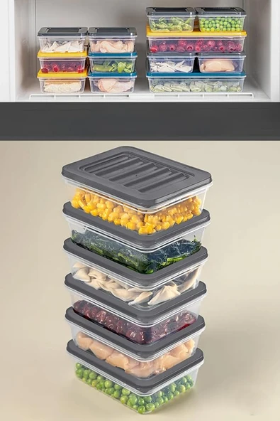 Orret Home 4 Adet Buzdolabı Organizeri, Buzdolabı İçin Çok Amaçlı Saklama Kabı, Fresh Box, Şeffaf ve Ayarlanabilir, Gıdaları Taze Tutma Özelliği, Mutfak Düzenleyici (600 Ml)