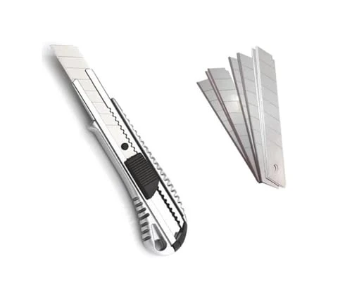 Orret Home Metal Maket Bıçağı,Çelik Falçata Ve 10 Adet Falçata Yedeği,Maket Bıçağı Ve Yedekleri,Falçata Seti