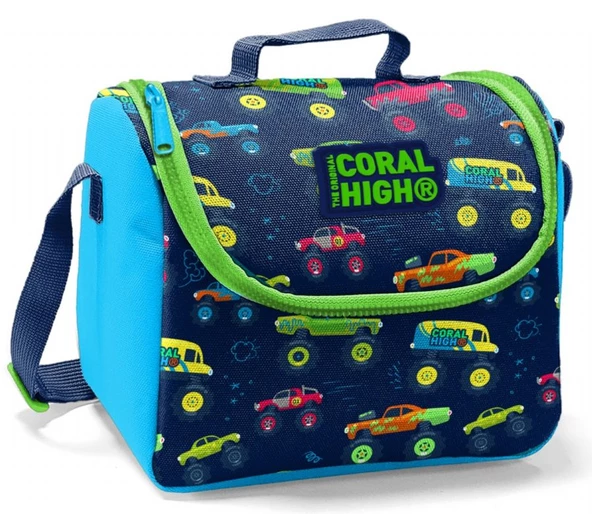 Coral High Monster Truck Baskılı Termoslu Beslenme Çantası - Erkek Çocuk ürün görseli 1