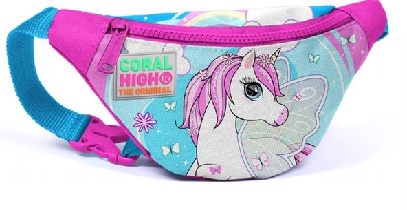 Coral High Pembe Unicorn Bel Çantası - Kız Çocuk ürün görseli 1