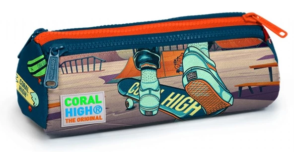 Coral High Kaykay Baskılı Üç Bölmeli Kalem Çantası -Erkek Çocuk ürün görseli 1