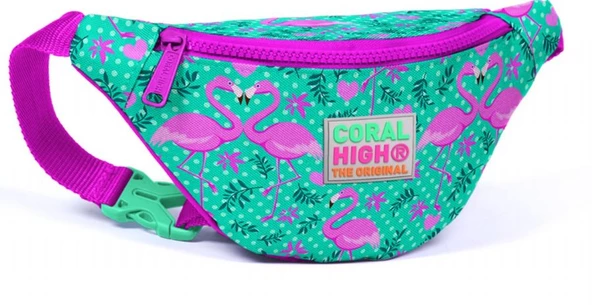 Coral High Yeşil Flamingo Bel Çantası - Kız Çocuk ürün görseli 1
