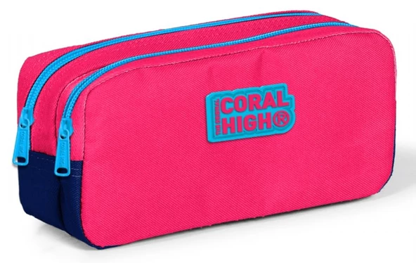 Coral High Kırmızı-Mavi İki Bölmeli Kalem Çantası ürün görseli 1