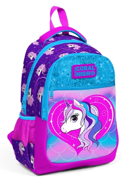 Coral High Mor Unicorn Baskılı İlkokul Sırt Çantası - Kız Çocuk ürün görseli 1