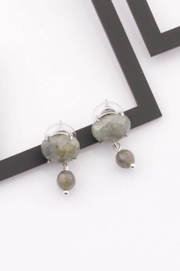 Labradorit Doğal Taş Küpe ürün görseli 1