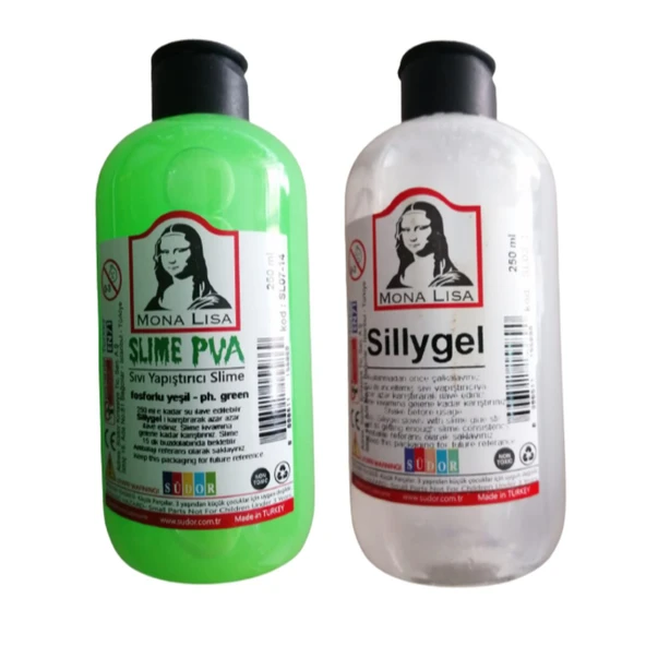 Monalisa Slime Fosforlu Yeşil (slaym) Sıvı Yapıştırıcı 250ml + Pva 250ml ürün görseli 1