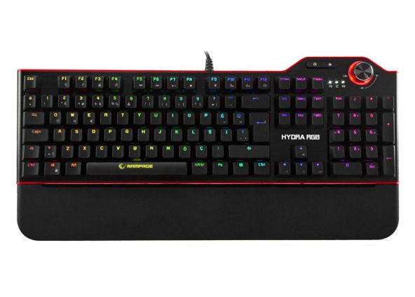 Rampage Hydra R6 Full Color RGB LED Gaming Pro RED Switch Aluminy ürün görseli 1