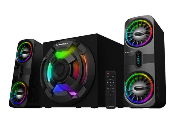 Rampage Rms-311 Shard 2+1 80W Siyah Usb,Fm,Bluetooth,Hmdı,Optica Rgb Işıklı Speaker ürün görseli 1