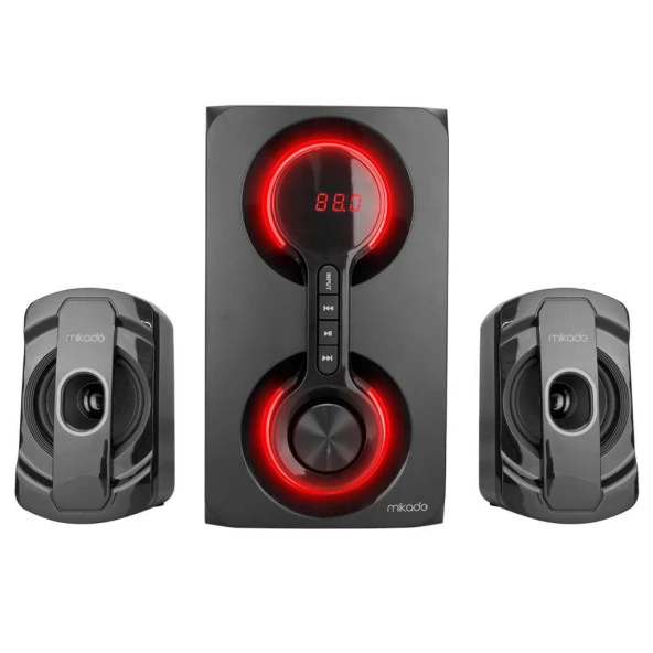 Mikado Md-221Bt 2+1 40W Siyah Usb+Tf Cart+Fm+Bluetootk Speaker ürün görseli 1