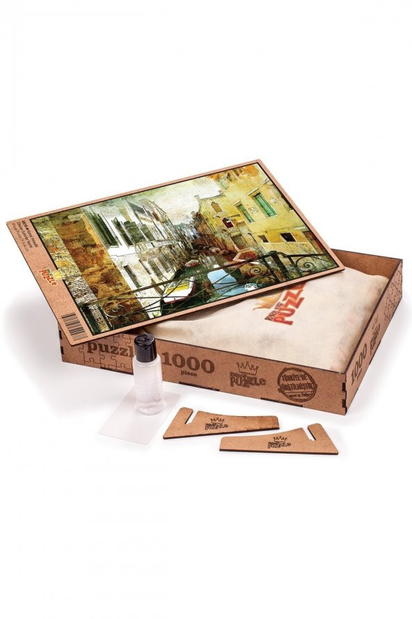King Of Puzzle Kanal Venedik Ahşap Puzzle 1000 Parça ürün görseli 1