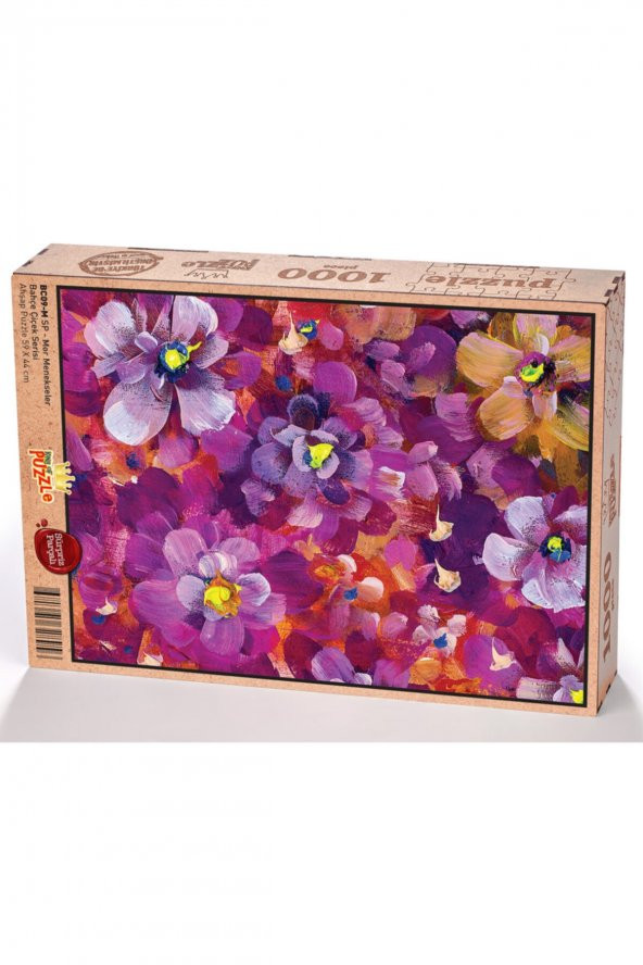 Mor Menekşeler Sürpriz Parçalı Ahşap Puzzle 1000 Parça ürün görseli 1