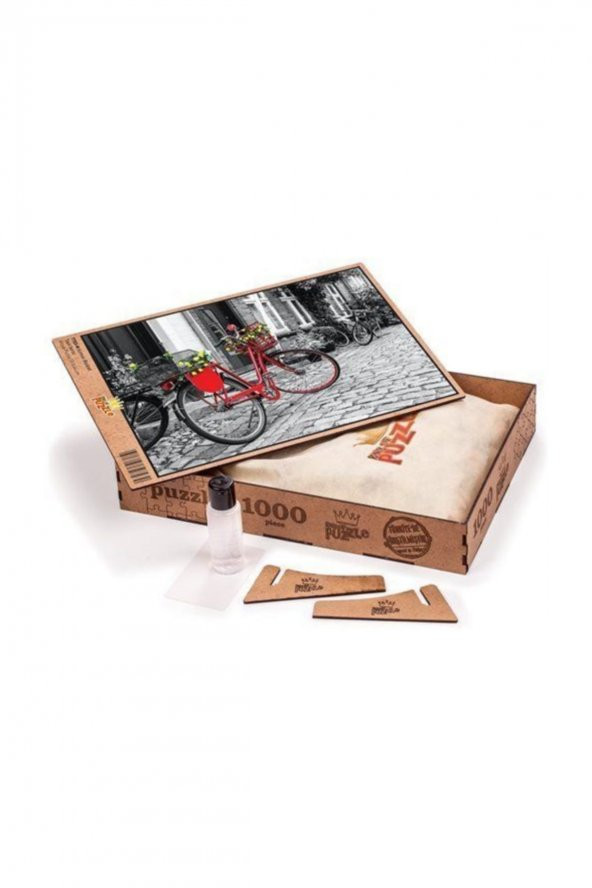 King Of Puzzle Kırmızı Bisiklet Ahşap Puzzle 1000 Parça (TT03M) ürün görseli 1