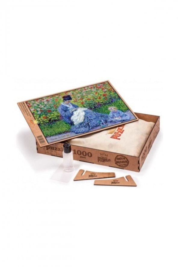 King Of Puzzle Bayan Monet ve Bir Çocuk - Claude Monet Ahşap Puzzle 1000 Parça (KR09-M) ürün görseli 1