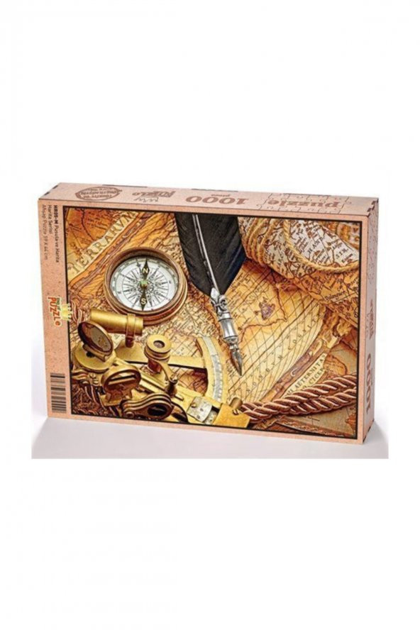 King Of Puzzle Pusula ve Harita Ahşap Puzzle 1000 Parça (HR05M) ürün görseli 1