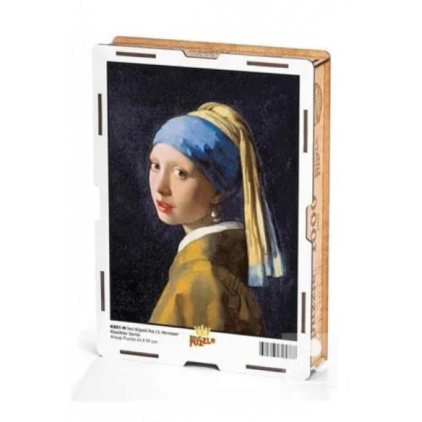 King Of Puzzle İnci Küpeli Kız  Johannes Vermeer Ahşap Puzzle 1000 Parça (KR01M) ürün görseli 1