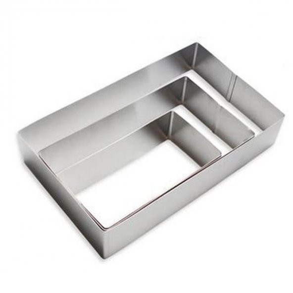 Dikdörtgen Kek Kalıbı 3 Lü Set Derinlik 8cm - Resim 2