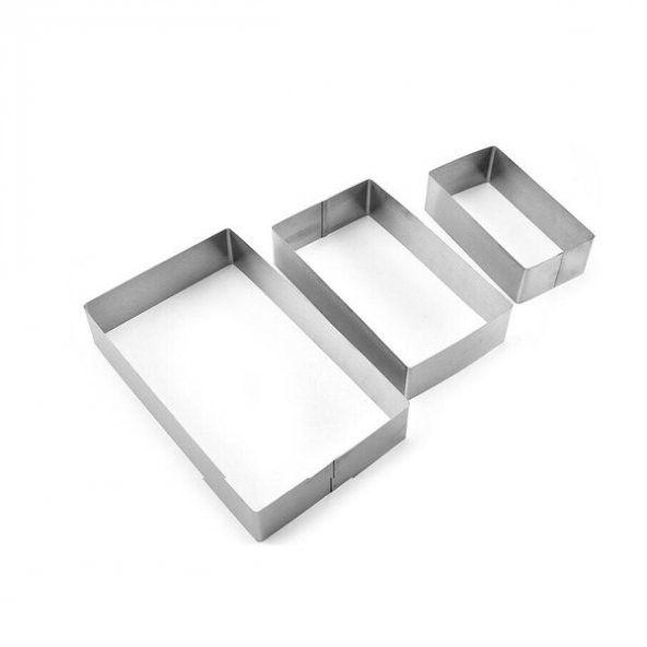 Dikdörtgen Kek Kalıbı 3 Lü Set Derinlik 8cm - Resim 3