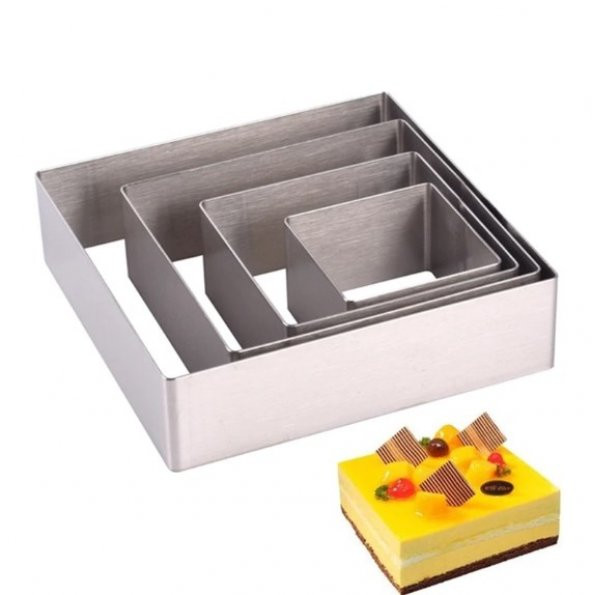 Narkalıp Kare Kek Kalıbı 4 Li Set Derinlik 5cm ürün görseli 1