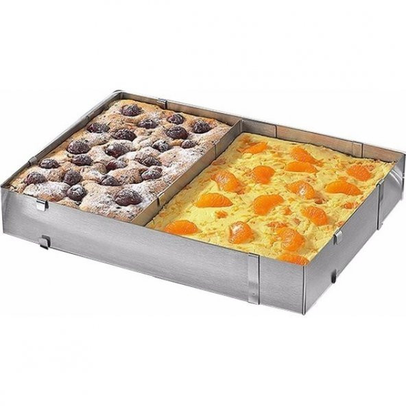 Dikdörtgen Bölmeli Ayarlanabilir Pasta Ve Yemek Kalıbı ürün görseli 1