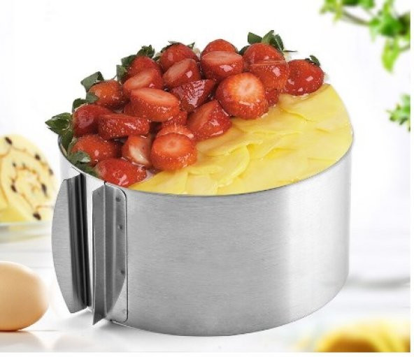 Narkalıp Yuvarlak Ayarlanabilr Kek Kalıbı Derinlik 10CM ürün görseli 1