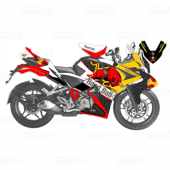 Bajaj Pulsar RS 200 Road Bull Sticker Set ürün görseli 1