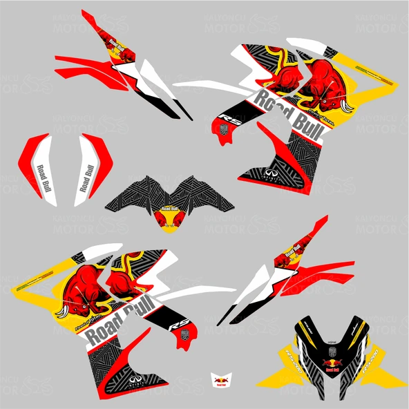 Bajaj Pulsar RS 200 Road Bull Sticker Set - Resim 2