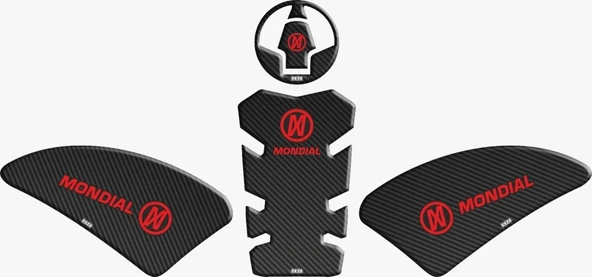 Mondial Drift 125 L Tank Pad Karbon Kırmızı ürün görseli 1