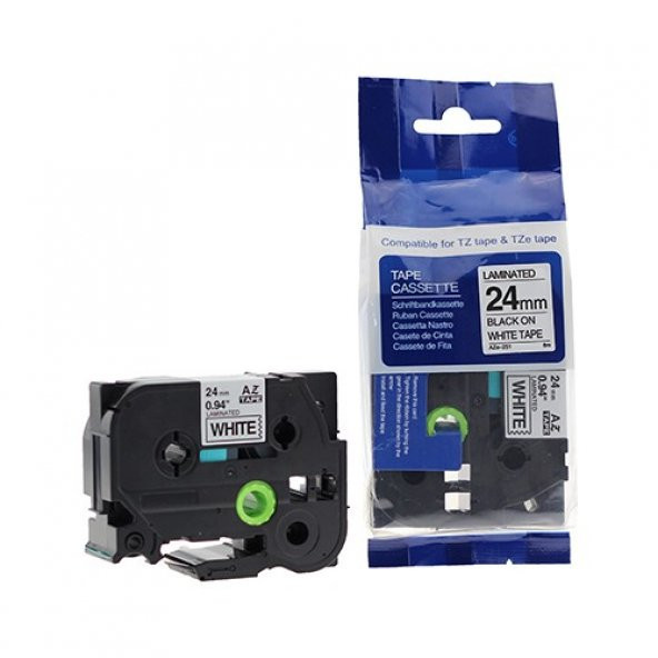 Brother P-Touch Muadili Beyaz Etiket 24 Mm Tze-Tape Aze251 ürün görseli 1