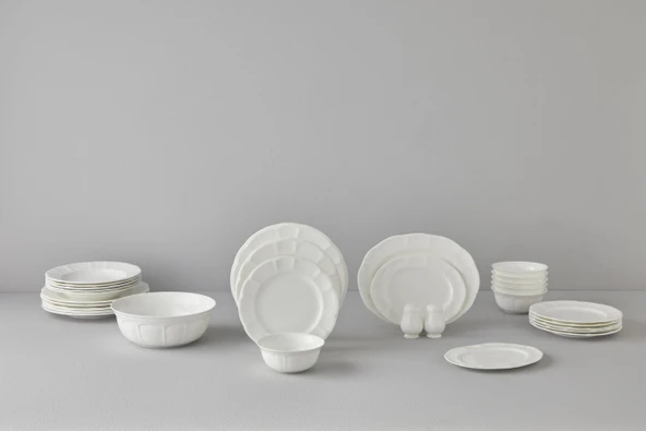 Be Original Leila 30 Parça Bone China Porselen Yemek Takımı – 6 Kişilik, Modern Minimalist Tasarım