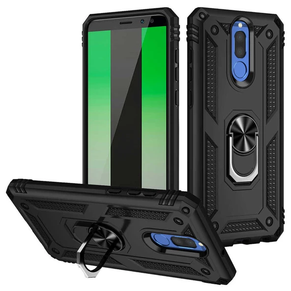 Gpack Huawei Mate 10 Lite Kılıf Vega Tank Standlı Yüzüklü Mıknatıslı ürün görseli 1