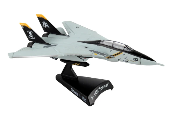 Daron Dünya Çapında Ticaret Posta Damgası F-14 Tomcat Vf-103 Jolly Rogers 1/16o Ölçekli Uçak Modeli