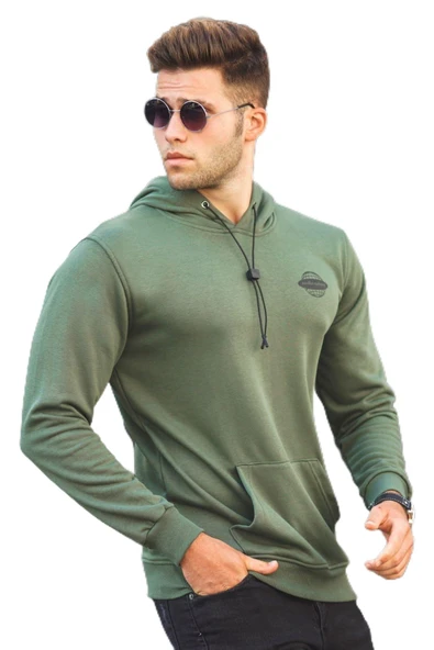 Madmext Haki Baskılı Erkek Sweatshirt 5297,Haki M