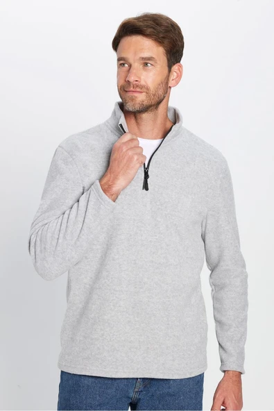 TUDORS Unisex Polar Sweatshirt Melanj Gri, S, SW230004, Melanj Gri, Erkek
