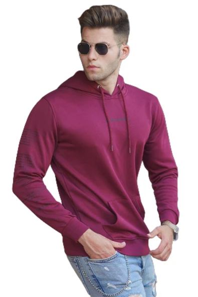 Madmext Bordo Baskılı Sweatshirt 5304,Bordo XL